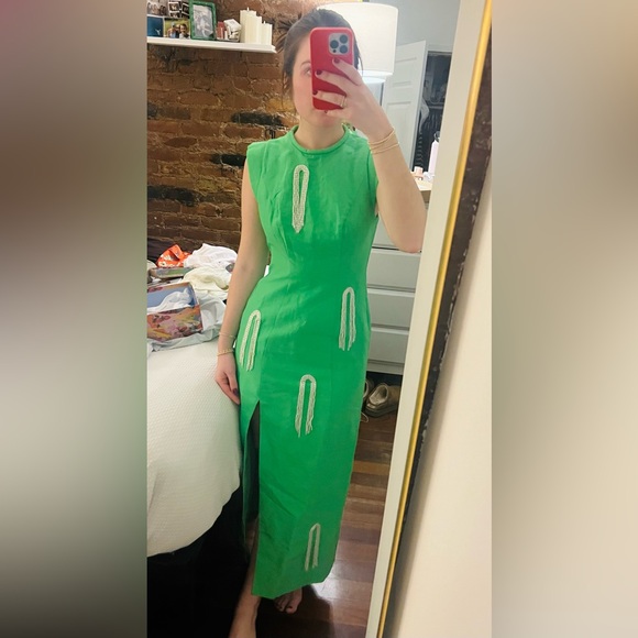 NWT Alemais Dazzie Midi Dress in Green Size 4 - Picture 4 of 8